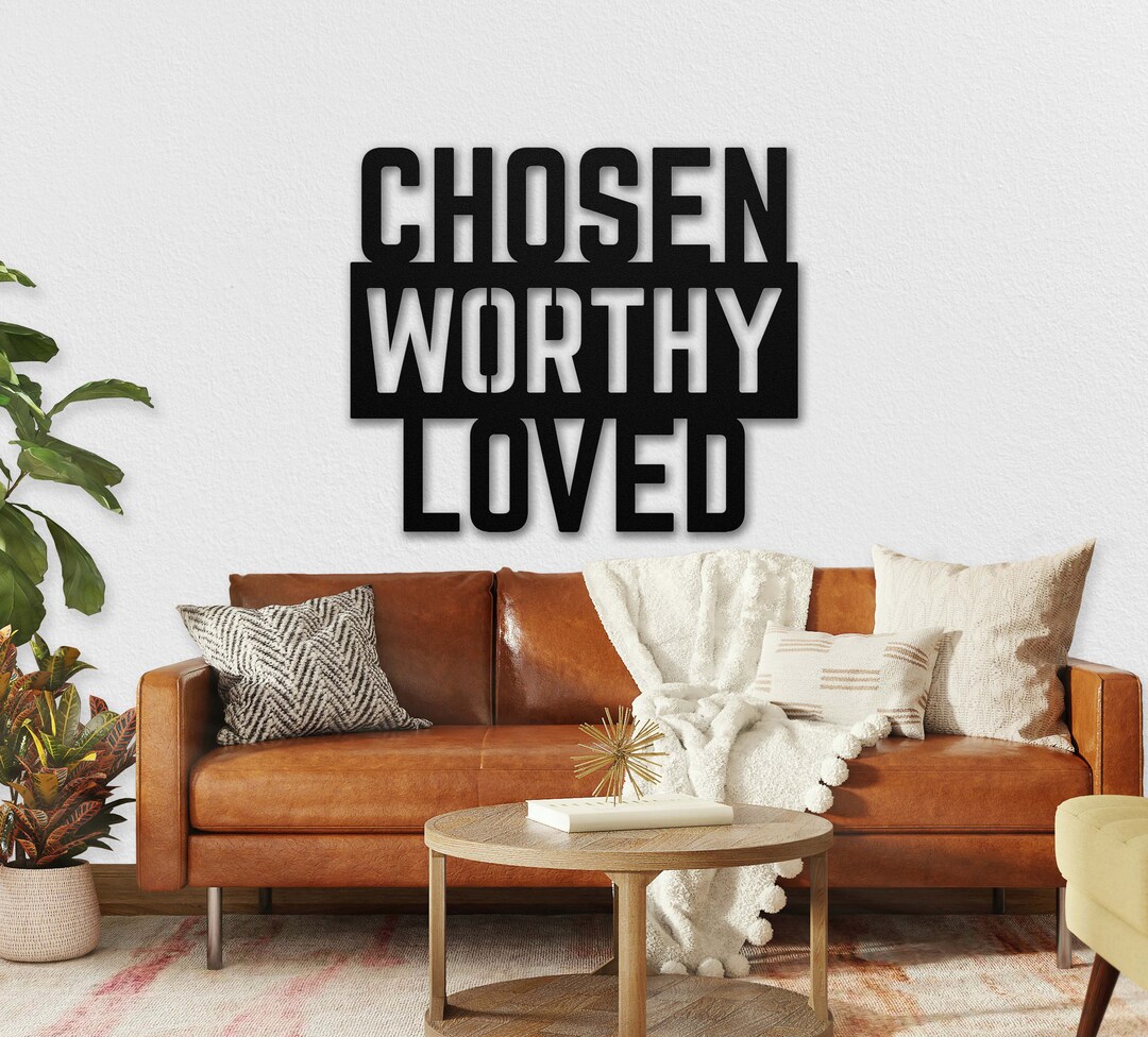 Chosen Worthy Loved Metal Wall Art Christian Wall Art Bible Etsy