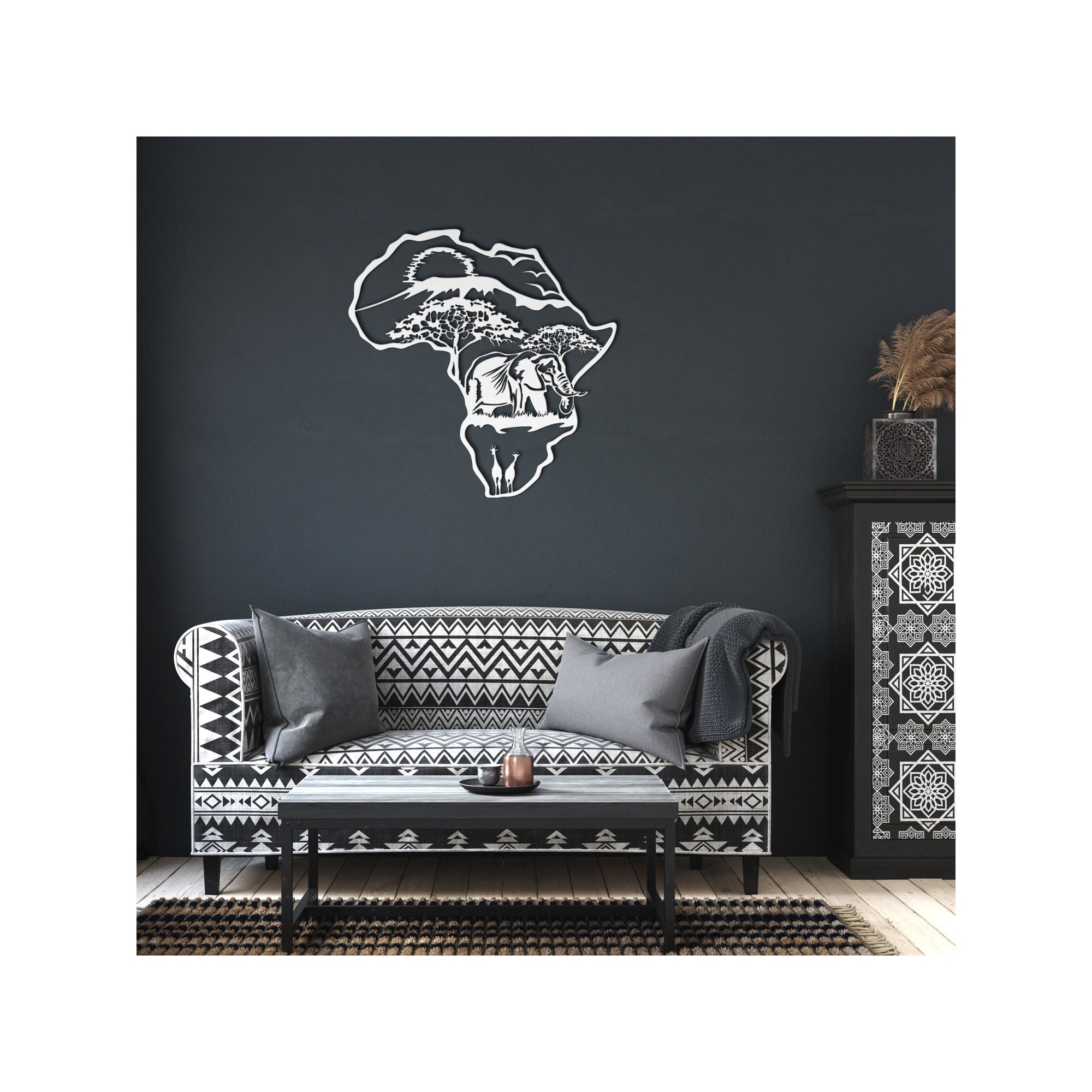 African Metal Wall Art Africa Home Decoration Africa Art Etsy