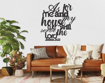 Christian Metal Wall Art - Scripture - Bible Verse Wall Art - Metal Wall Art ** As For Me & My House, Joshua 24:15