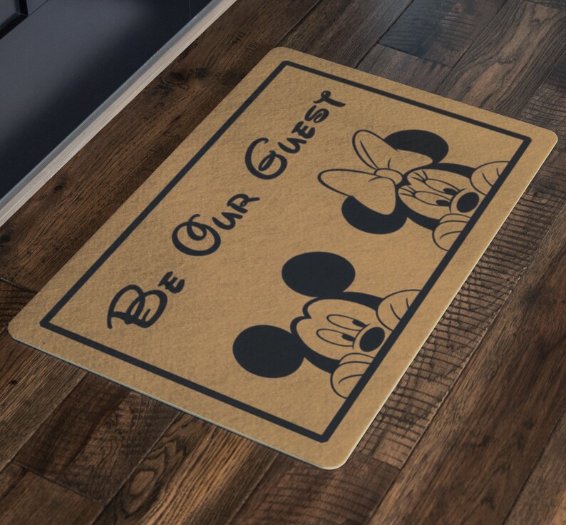 Mickey Minnie Door Mat Mickey Mouse House Decor Mickey Etsy