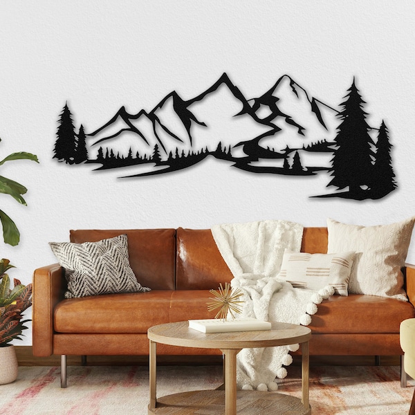 Metal Mountain Wall Art - Etsy