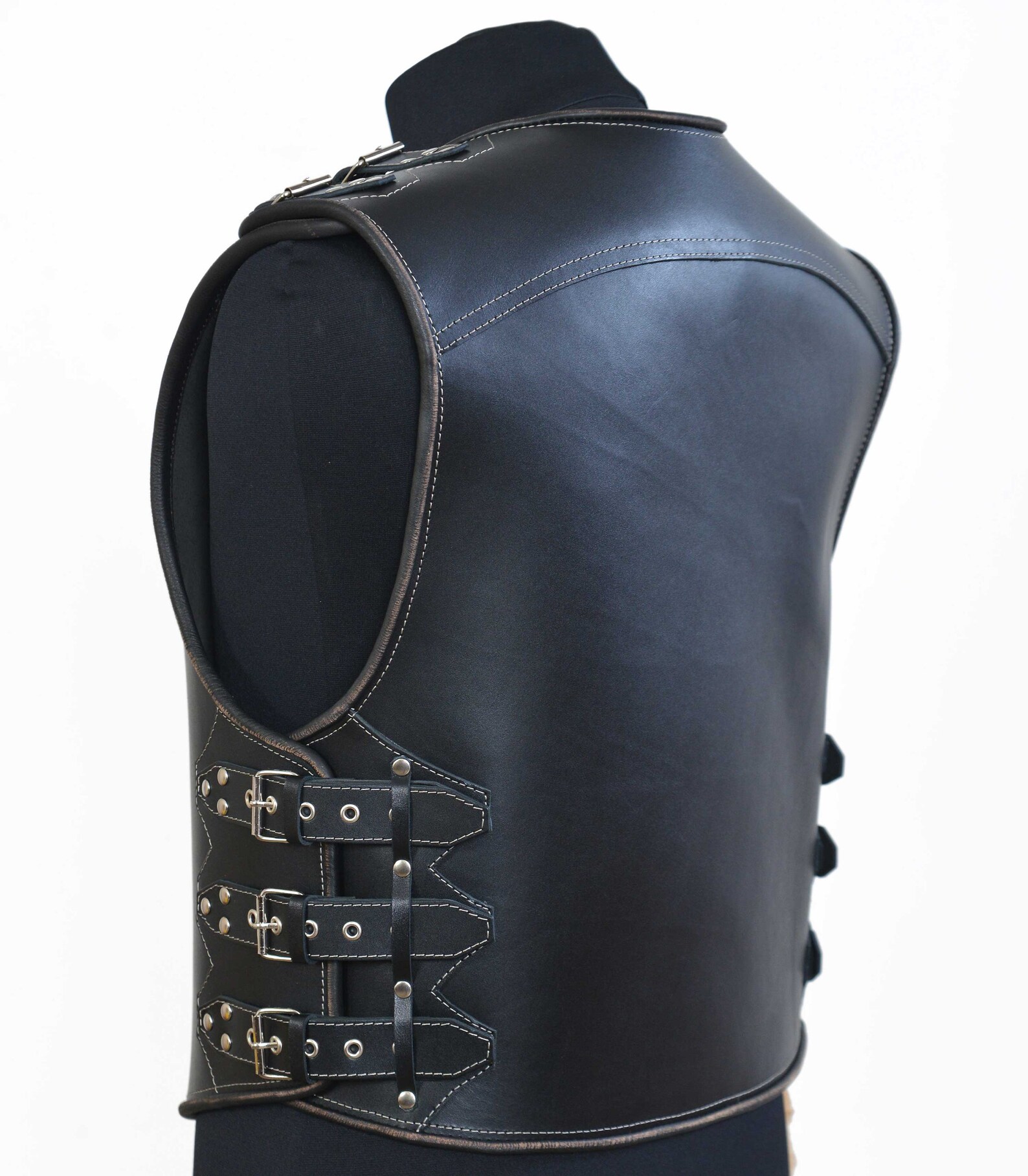 Leather vest Armor5 Etsy