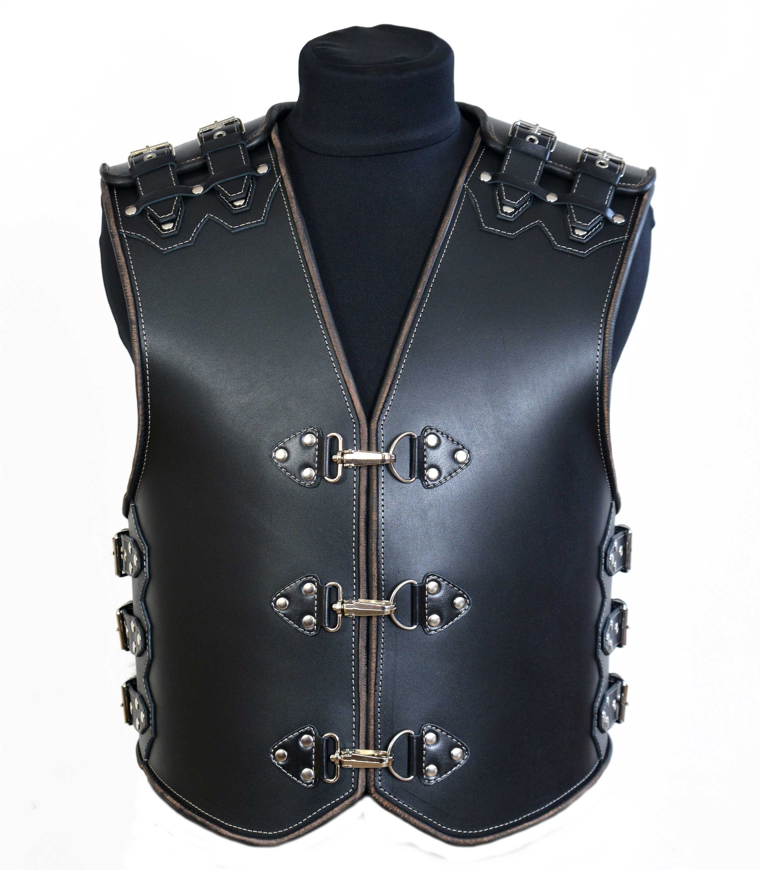 Leather vest Armor5 Etsy