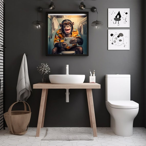 Poster singe toilette
