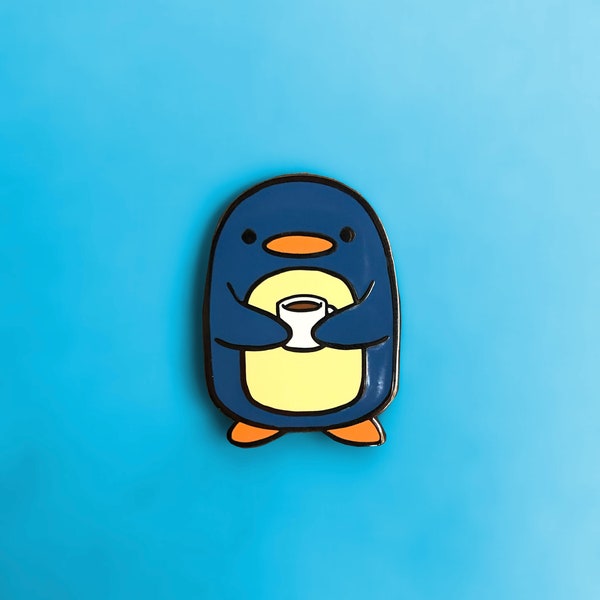 Penguin & Coffee Pin
