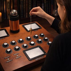 High quality Radionics machine LK Electronics RAD12-1 handcrafted wooden console with 12 dials orgonite pyramid scalar waves.