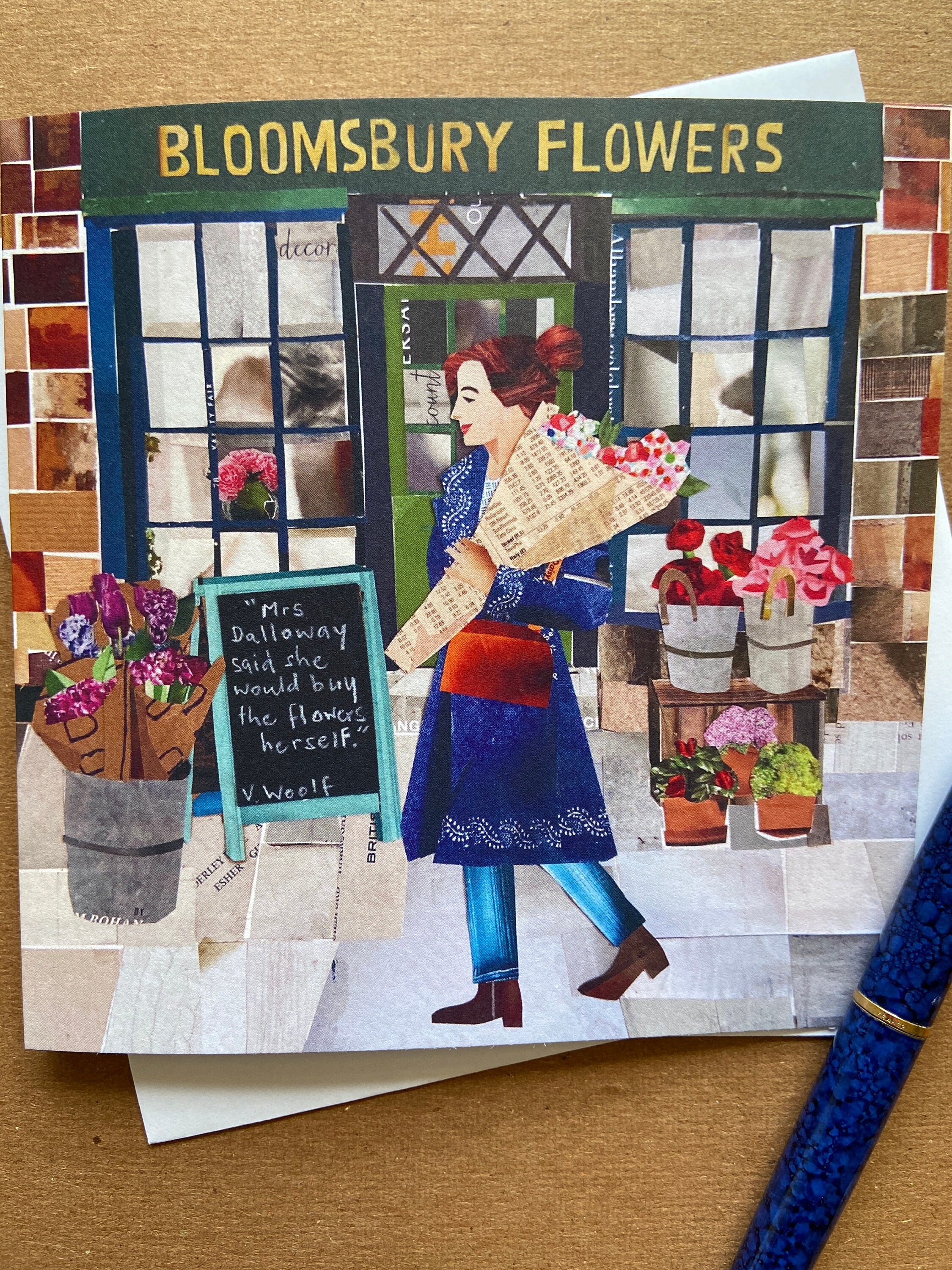 Mrs Dalloway Buying Flowers Greeting Card Etsy