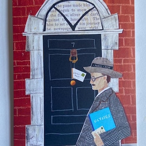 James Joyce outside 7 Eccles Street Greeting Card