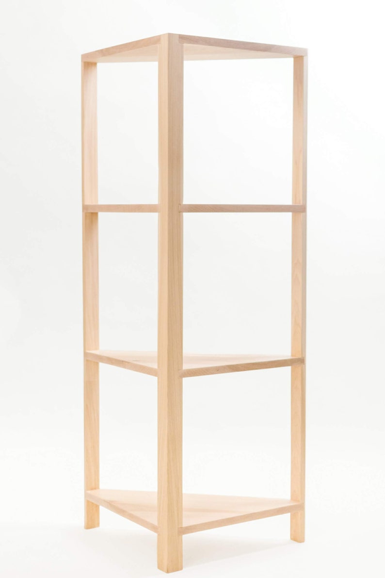 Freestanding solid wood corner shelves. Hickory. Walnut. Etsy