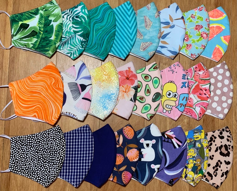 3layered Face Mask Australian Made Reusable & Washable Etsy