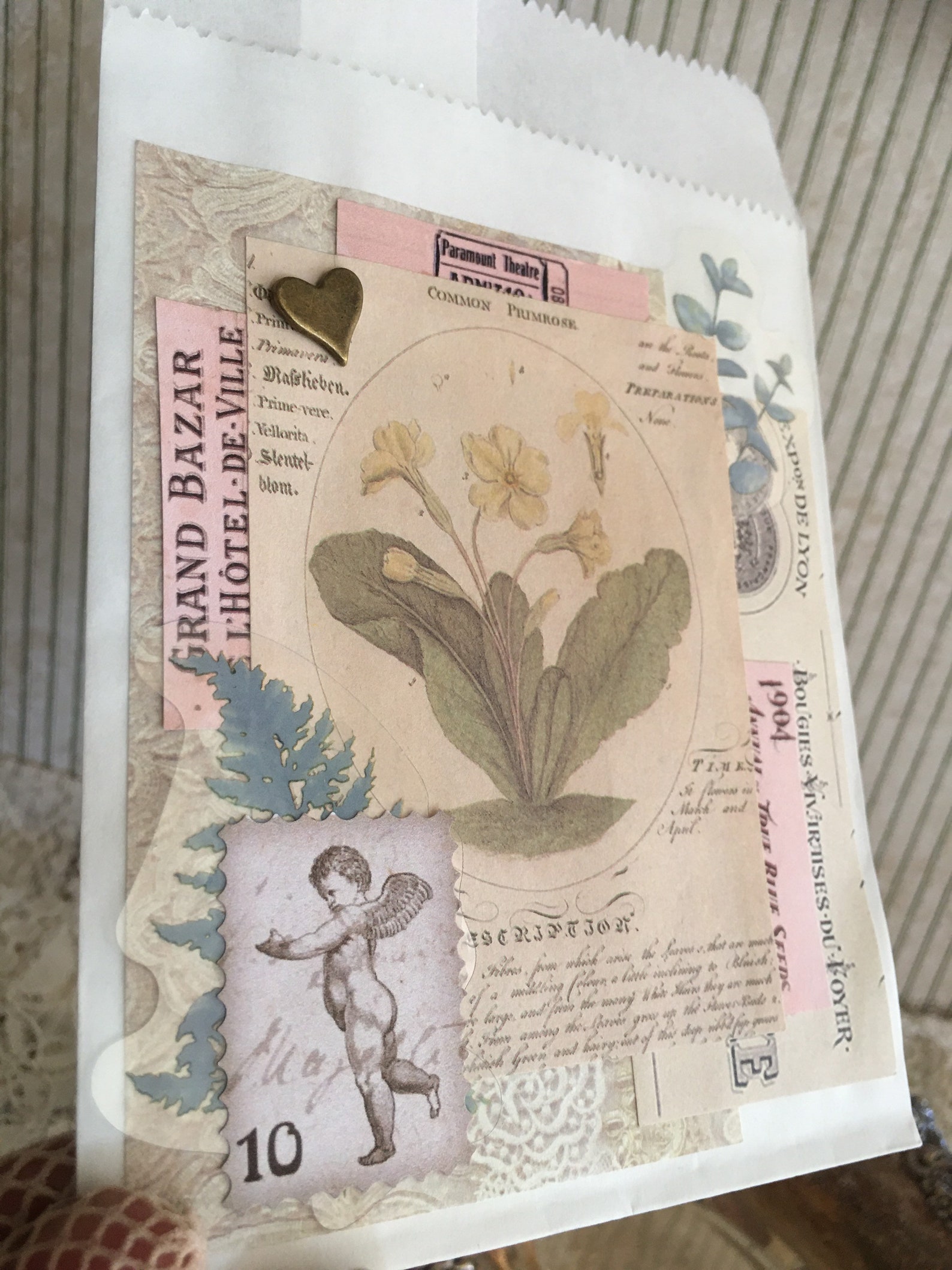 Junk Journal Pocket/ Junk Journal Paper Bag/ Card/ Supplies/ Etsy