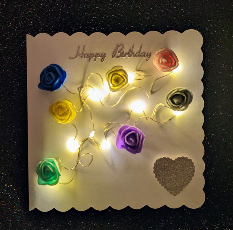 Light up Cards Led Cards Light up Birthday Cards Hearts and Etsy UK
