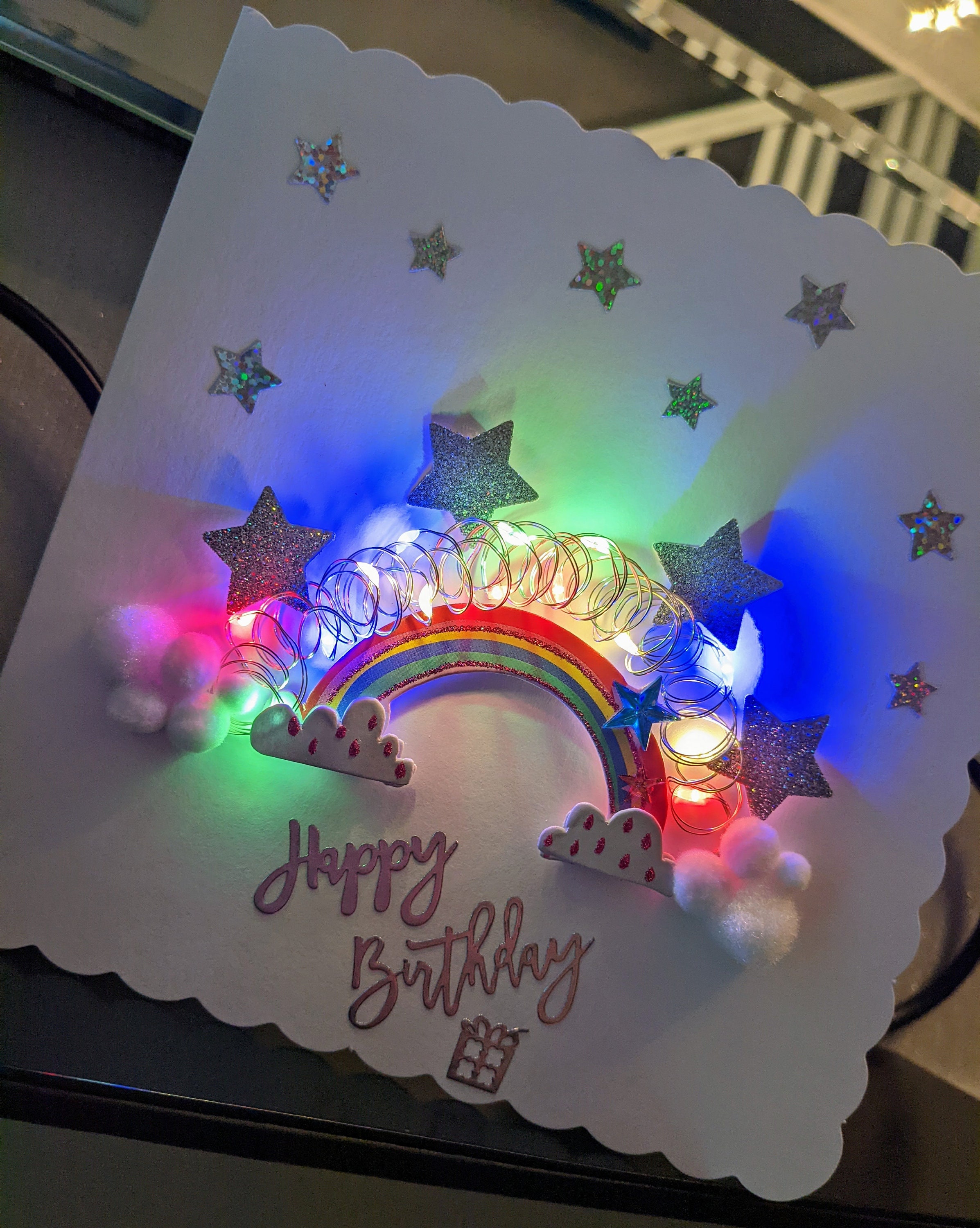 Light up Cards Light up Rainbow Card Personalised Cards Led Etsy UK