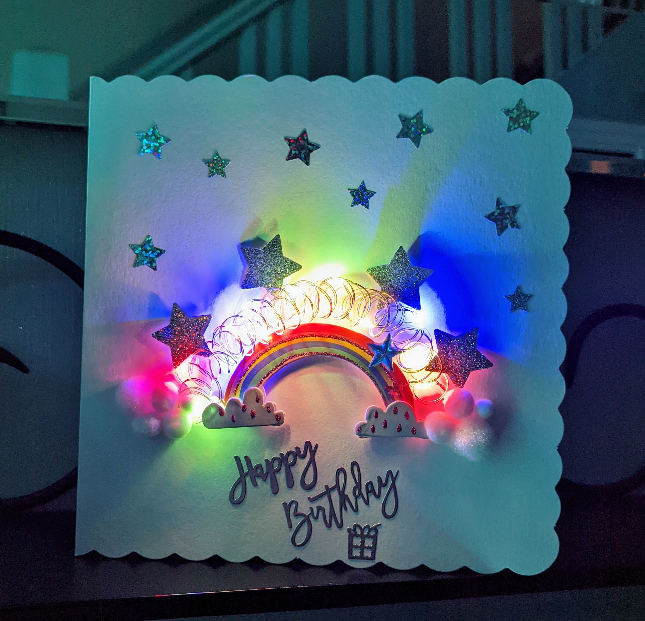 Light up Cards Light up Rainbow Card Personalised Cards Led Etsy UK