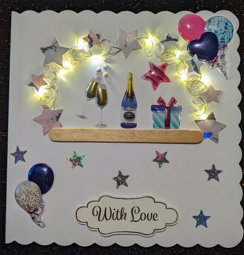Stunning Led Light up Card Boxed Card With Lights Extra Etsy UK