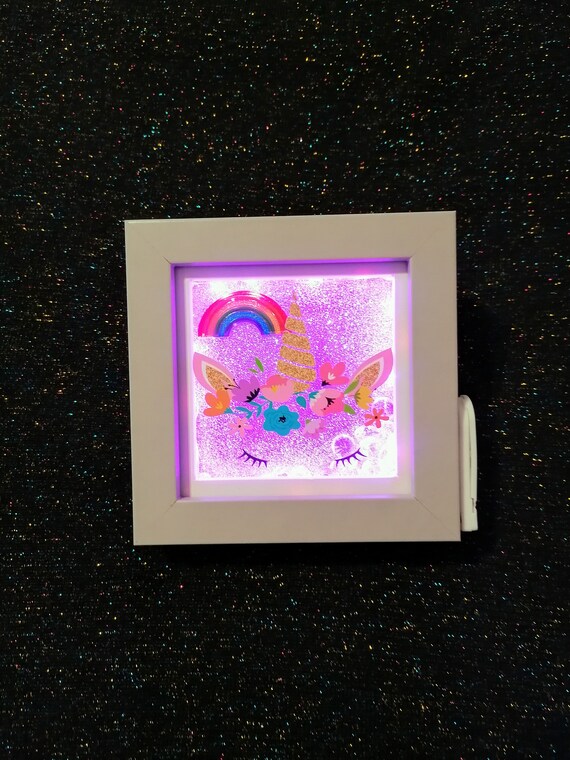 Light up Mini Box Frame Light up Unicorn Frame Super Cute Etsy
