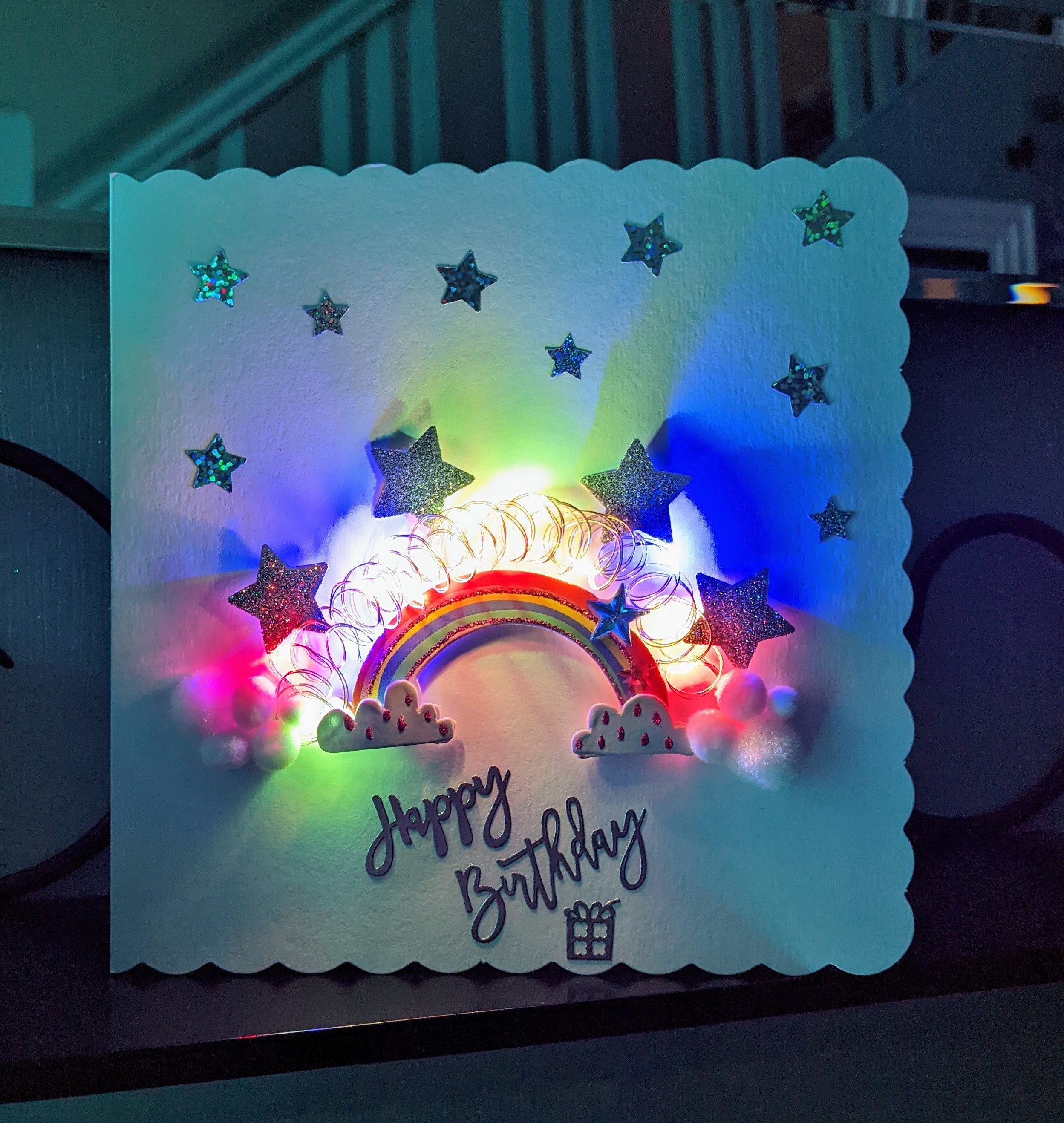 Light up Cards Light up Rainbow Card Personalised Cards Led Etsy UK