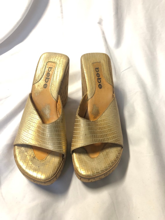 bebe gold shoes