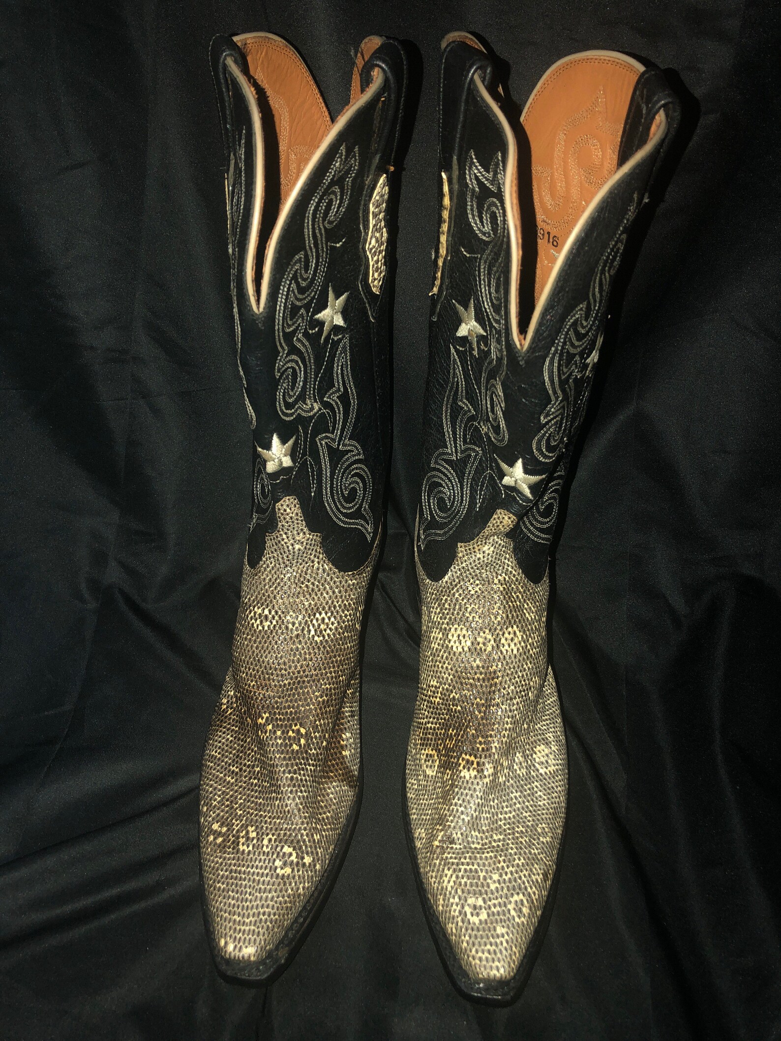Women's Lucchese 1883 Black and Ringtail Lizard Cowgirl - Etsy