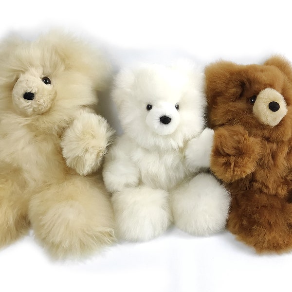 Best Baby Alpaca Fur Teddy Bear Plush 12Inchs or 30cm. Very Soft and Cute Peruvian Alpaca cozy stuffed animal