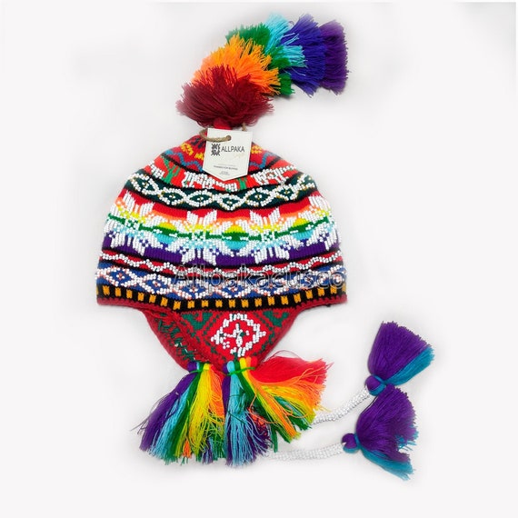 Nwt! Adorable Made In Peru. Alpaca Wool Colorful Beret Rainbow Colored Beret, Hand made Alpaca wool | Mercari main image 4