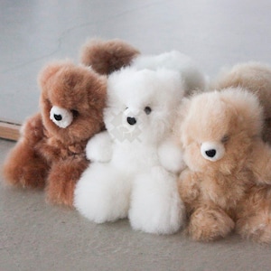 Teddy Bear 100% Baby Alpaca Fur. Teddy Bear Made with Alpaca Skin. Perfect gift. Handmade Peruvian stuffed animal. Handmade teddy bear