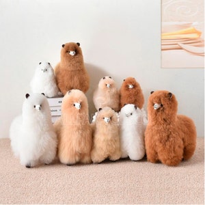 Alpaca Soft Cuddly Toy, Andean toy alpaca, 100% real alpaca fur toy, Peruvian alpaca, alpaca leather plush, extremely soft toy