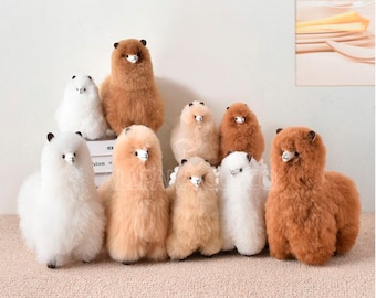 Handgemaakte pluche babyalpacabont, zachte knuffel