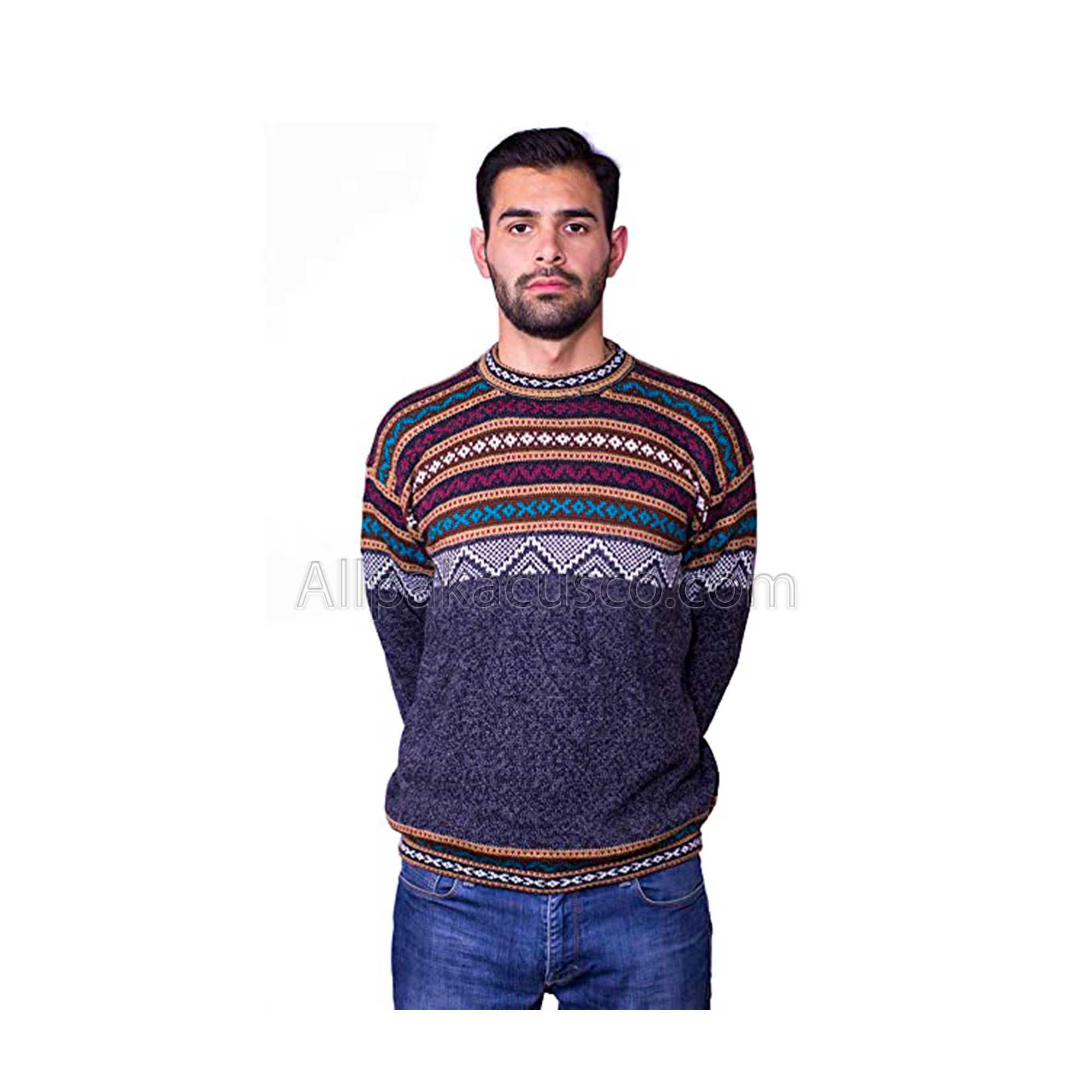 Alpaca Wool Cusco Geometric Men Round 