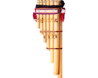 Zampoña Flute / Wind musical instrument / Free shipping worldwide / 13-pipe foot pan flute / Professional Zampoña.