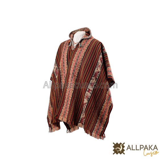 Abbigliamento Abbigliamento genere neutro per adulti Ponci Poncho vintage tradizionale peruviano in lana di alpaca 