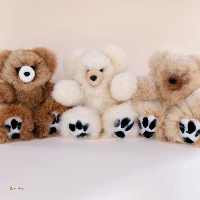 Handmade Alpaca Fur Teddy Bear, Large Plush Toy (19.5