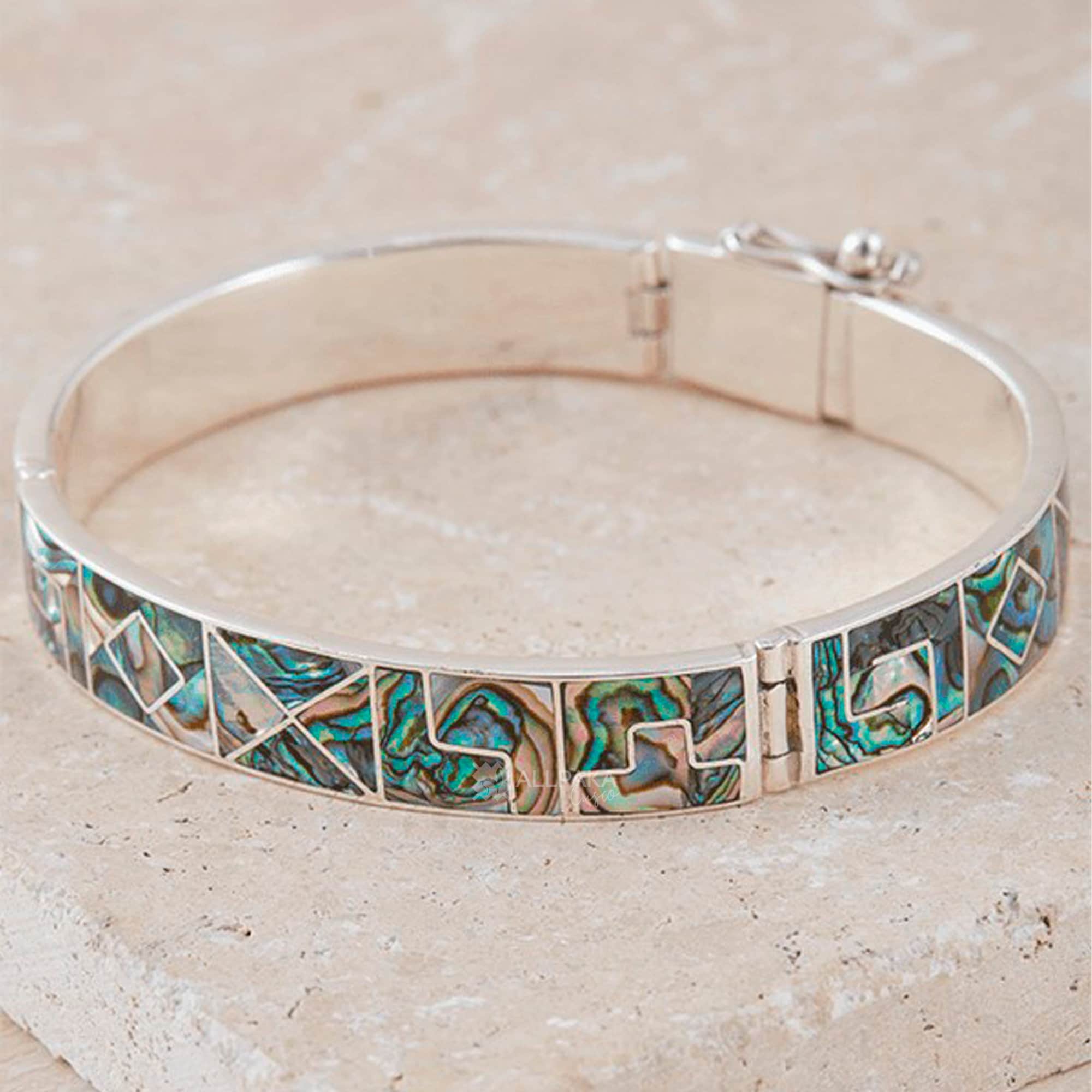 950 Sterling Abalone Vintage Bracelet - Etsy 950 Sterling Abalone Vintage Bracelet - Etsy