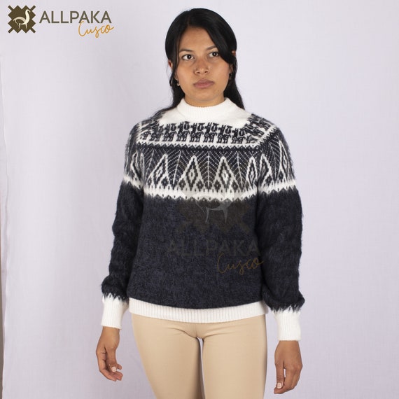 Suéter de lana de alpaca de lujo Tejido peruano suave, ideal
