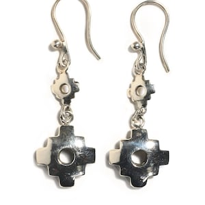 Silver Chakana Earrings , Sterling Silver Chakana Earrings
