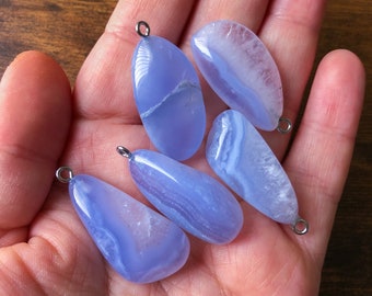 Cushion Shape Chalcedony Silver Coated Singel Bail Charm Bezel Size: 15mmx11mm GMPC098 5-Pcs Natural Chalcedony Faceted Bezel Pendant