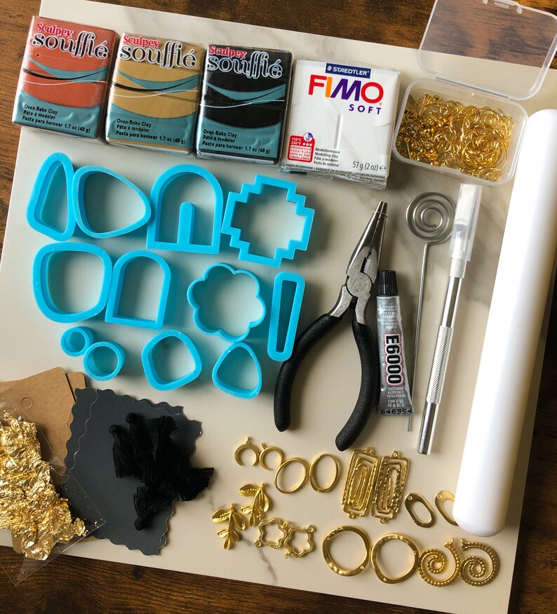 Ultimate Polymer Clay Earring Kit Gold Edition DIY Earring Etsy