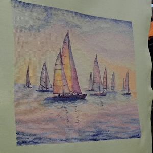 Yachten, DMC Kreuzstichvorlage Nadelspitze Muster Stickvorlage Printable PDF Instant Download