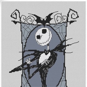 Lächelndes Skelett, DMC Kreuzstich Vorlage Stickmuster Stickvorlage Printable PDF Instant Download