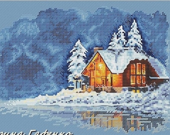 Winter Dream DMC Cross Stitch Chart Needlepoint Pattern Embroidery Chart Printable PDF Instant Download