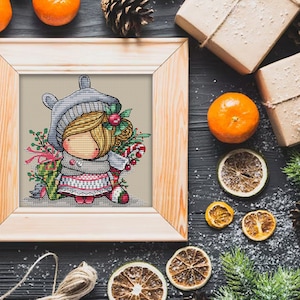 Puppe Neujahr Hase (168), Serie MINI magic__dolls DMC Kreuzstich Vorlage Stickvorlage Stickdatei Printable PDF Sofort Download