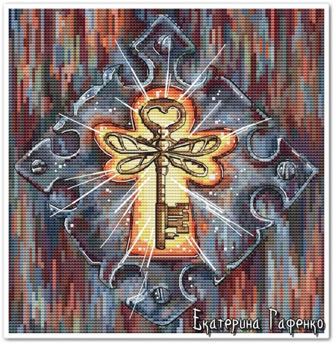 Key, DMC Cross Stitch Chart Needlepoint Pattern Embroidery Chart ...