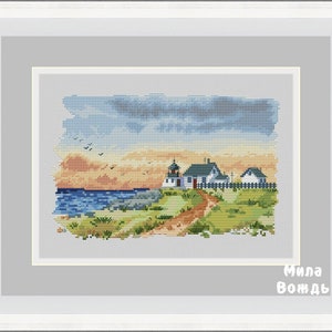 In riva al mare, DMC Schema punto croce Schema ricamo Schema ricamo PDF stampabile Download istantaneo
