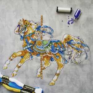 Horse Summer DMC Cross Stitch Chart Needlepoint Pattern Embroidery ...