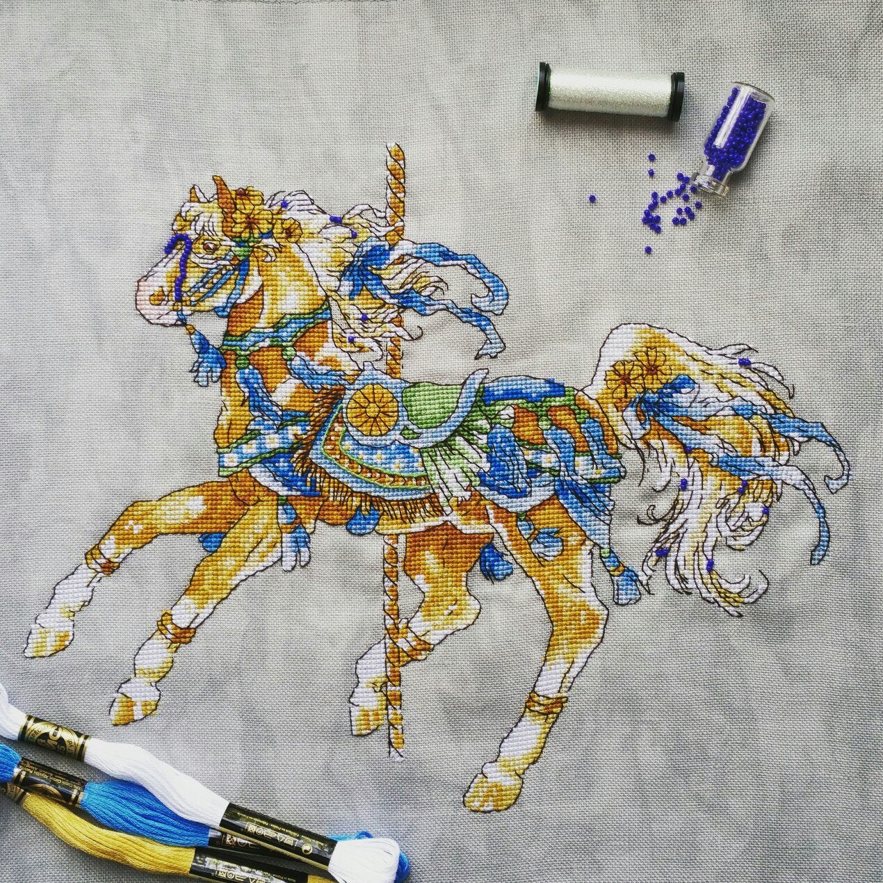 Horse Summer DMC Cross Stitch Chart Needlepoint Pattern Embroidery ...