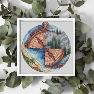 Standoff. Compass.  Cross-stitch design in PDF format, series by RosiesSketchbook