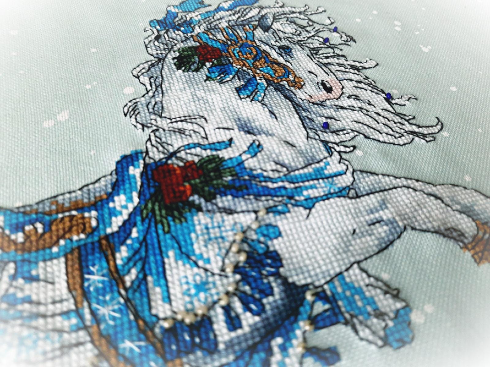 Horse Winter, DMC Cross Stitch Chart Needlepoint Pattern Embroidery ...