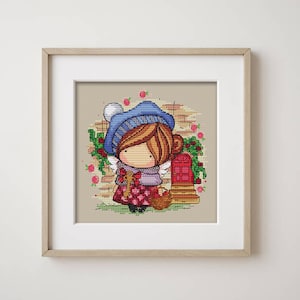 Lady of the Secret Door Serie Nine Ladies (150), magic__dolls DMC Stickmuster Stickdatei Printable PDF Instant Download