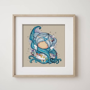 Puppe Lady of Water Serie Nine Ladies (142), magic__dolls DMC Stickmuster Stickvorlage Stickvorlage Printable PDF Instant Download