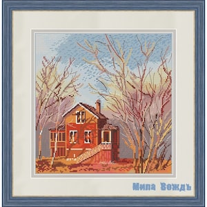 Golden House DMC Cross Stitch Chart Pattern Embroidery Chart Printable PDF Instant Download